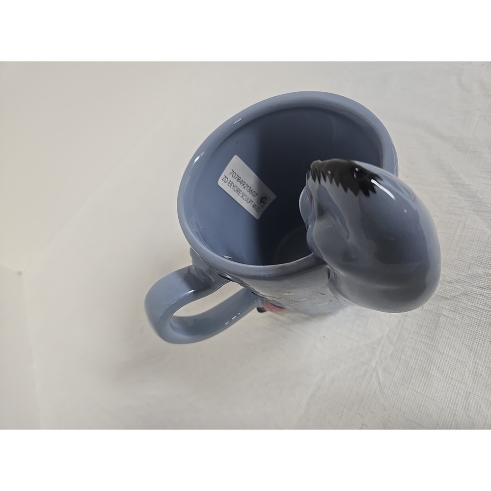 Eeyore Coffee Mug "Nobody Cares" Floral Pastel Blue Disney 3D Character NWT - Picture 5 of 6